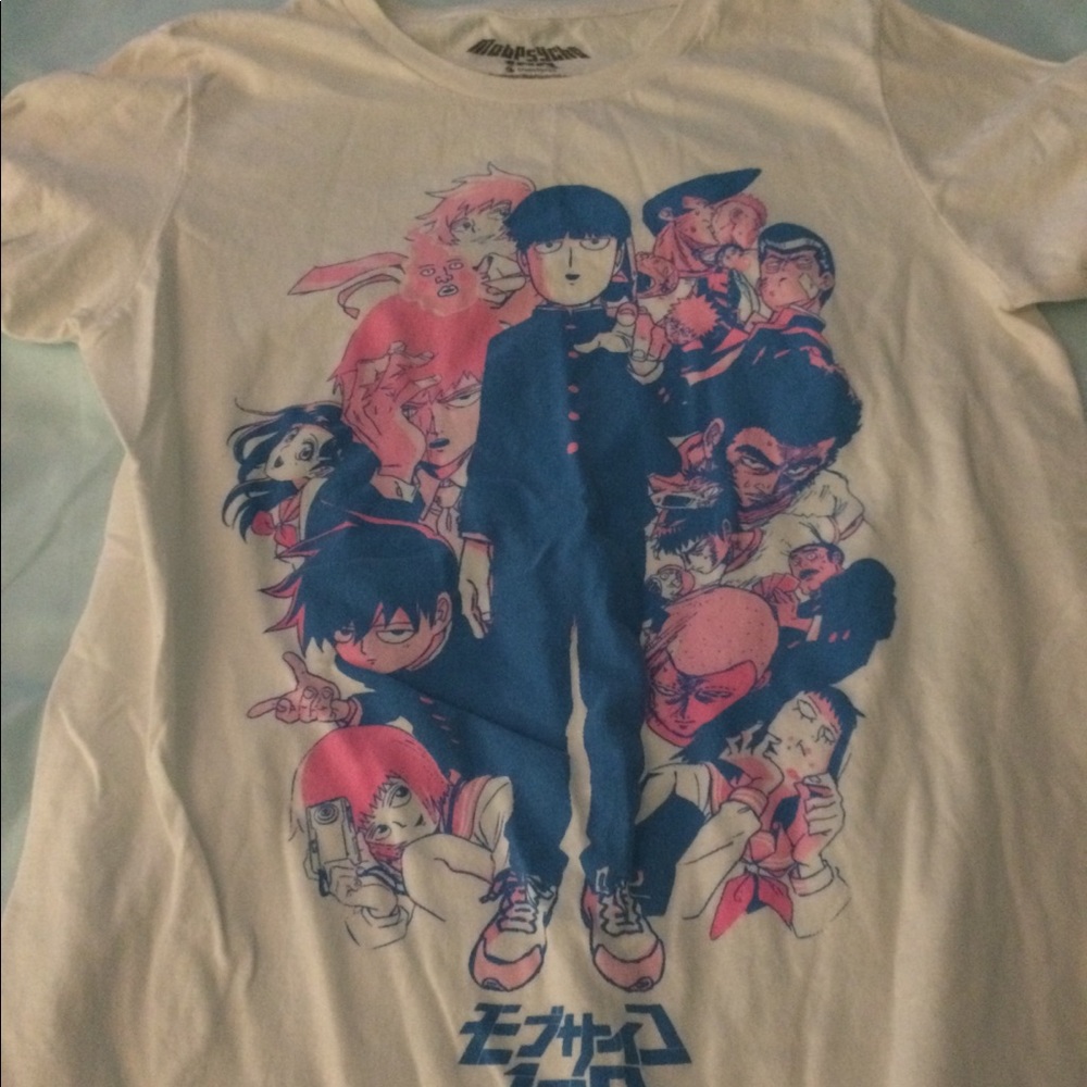 Mob Psycho 100 White Graphic T-Shirt